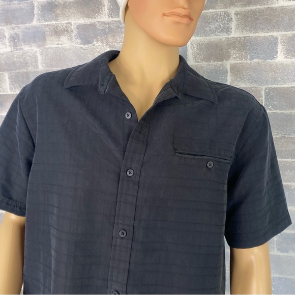 Men’s Tony Hawk Button Up Short Sleeve Collared Pocket Front Charcoal Shirt XL - Picture 3 of 8